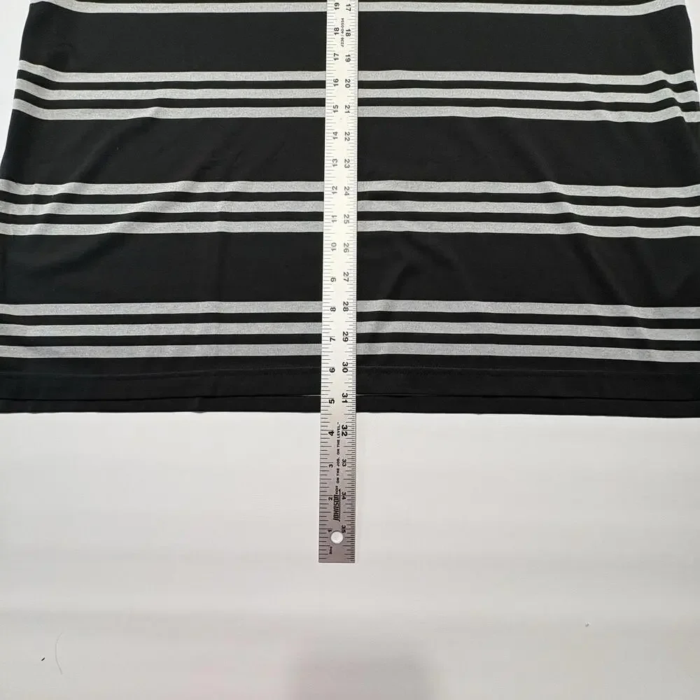 Adidas Men's Striped Polo Shirt - Size XL, Black and Gray